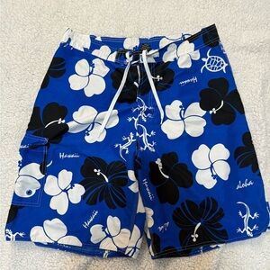 Blue and White Floral Men's Swim Shorts size 35/36